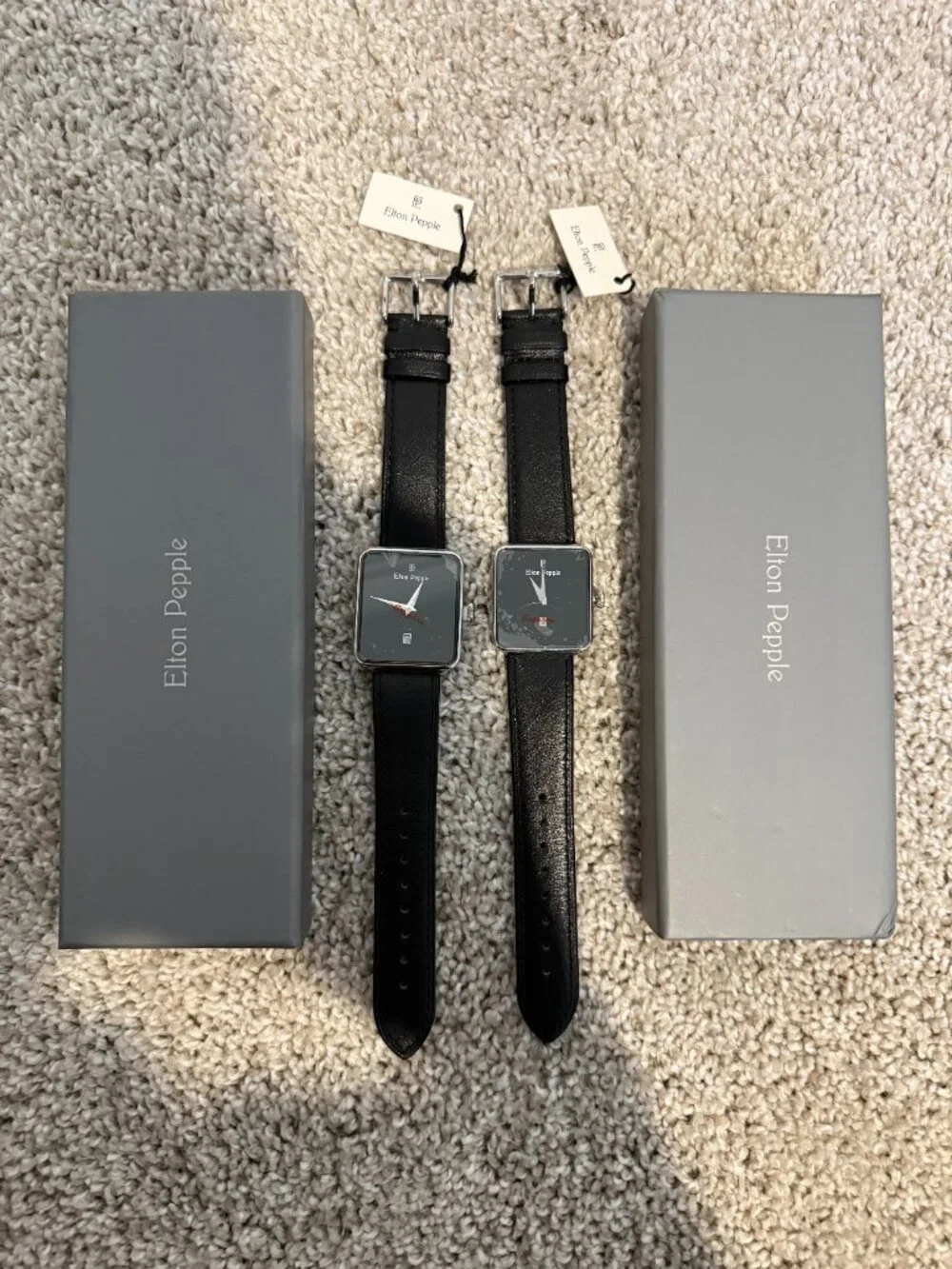 Elton Pepple His and Hers Stainless Steel Watch Box Set